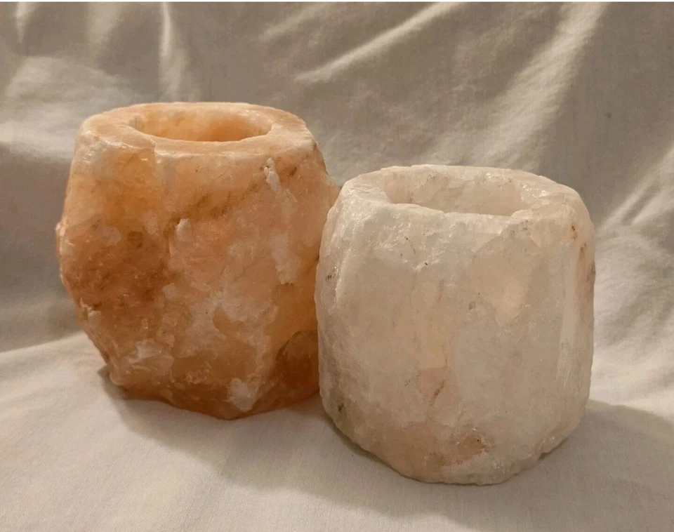 2 Himalayan Salt Candle Holders  - Image 2 of 4