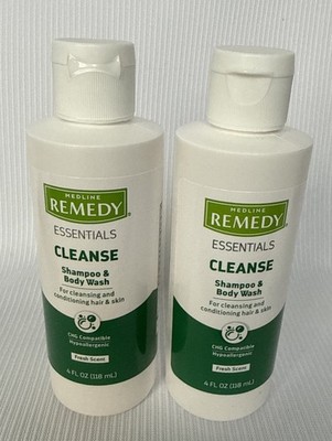 Set of Two Medline Remedy Essential Cleanse Shampoo & Body Wash 4 Oz/118 ml Each
