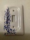 Vintage Ceramic, Blue Floral, Switch Plate Cover.. Guc! — photo 1