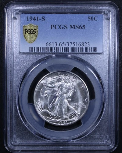 1941-S Walking Liberty Half Dollar - 50c PCGS MS65 - PCGS Gold Shield
