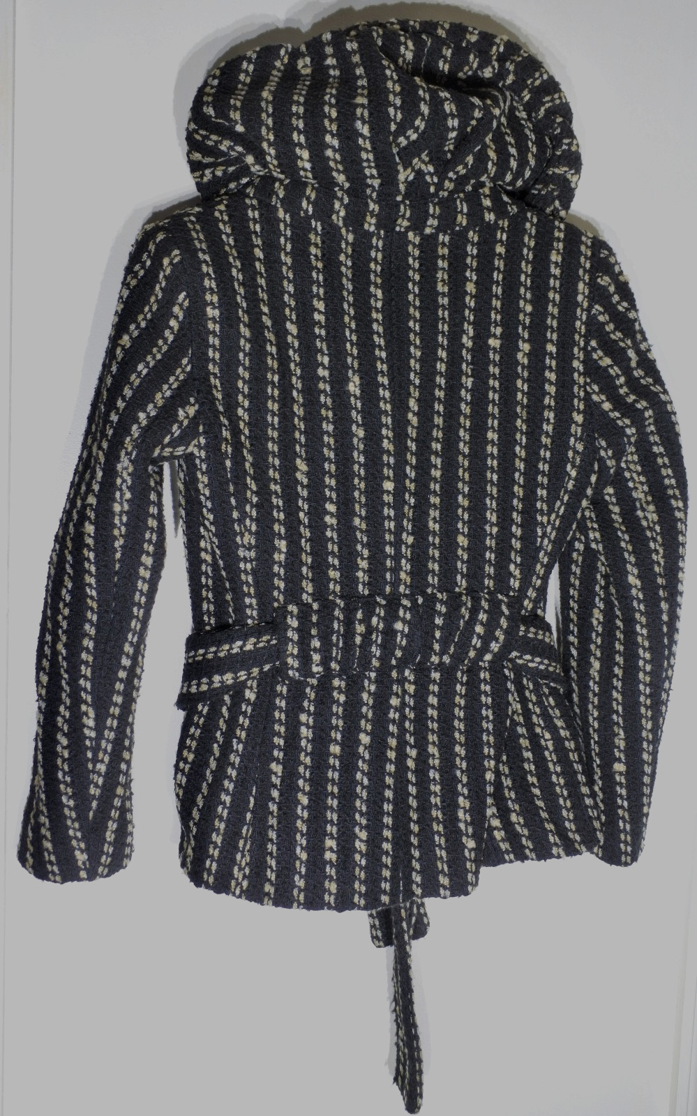 Zara Basic Women's Cotton Wool Blend Jacket with Dramatic Cowl Neckline, Size L thumbnail 2