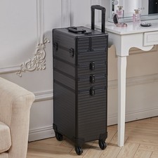 4 in 1 Large Makeup Case Trolley Cosmetic Hairdressing Vanity Beauty Storage Box