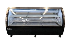 NEW Deli Case 82" Black Glass Refrigerated Display Bakery Pastry Meat