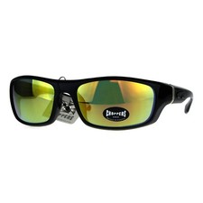 Choppers Sunglasses Men's Wrap Around Biker Fashion Shades UV400 Black