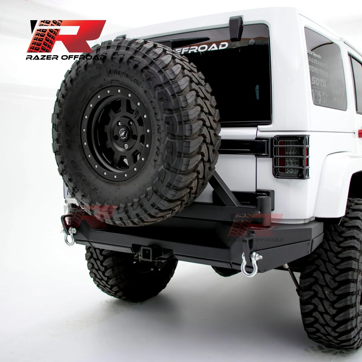 Razer Auto 07-18 Jeep Wrangler JK Xtreme II Rear Bumper+Tire