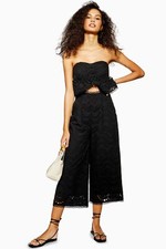 NEW TOPSHOP Broderie Anglaise JUMPSUIT SIze EURO 38 US 6 UK 10 125 BLACK EYELET