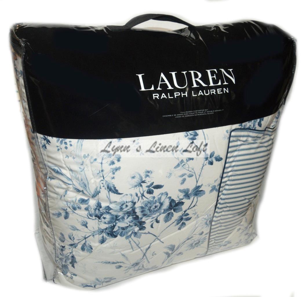 ◎anna◎美品! POLO RALPH LAUREN コットン RALPH LAUREN Annie Blue Floral FULL/ QUEEN COMFORTER SET 3P $420