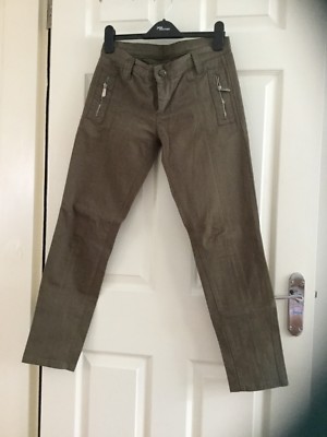 Woman trousers Versace Jeans size 28/42/uk 10 green slim fit