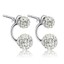 thumbnail 2 - 1 Pair Women Lady Jewelry Silver Double Beaded Rhinestone Crystal Stud Earrings
