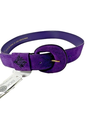 Milor Purple Gold Hook Stretchy Belt for Women Size Small | eBay display picture 1