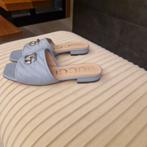 Gucci Damenschuhe Sandalen 37 Leder Blau Original , Top!!! - Bild 8 von 10