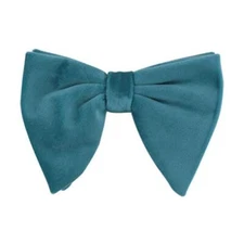  Men's Velvet Vintage Bow Tie Tuxedo Big Bowtie Cyan
