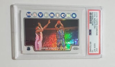 2008/09 Topps Chrome Refractor #41 Dirk Nowitzki HOF Rare PSA 10 Gem Mint   