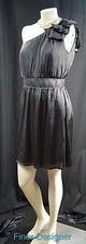 Francesca's LBD Lined one shoulder bow Dress sexy cocktail knee dress SZ M NEW  