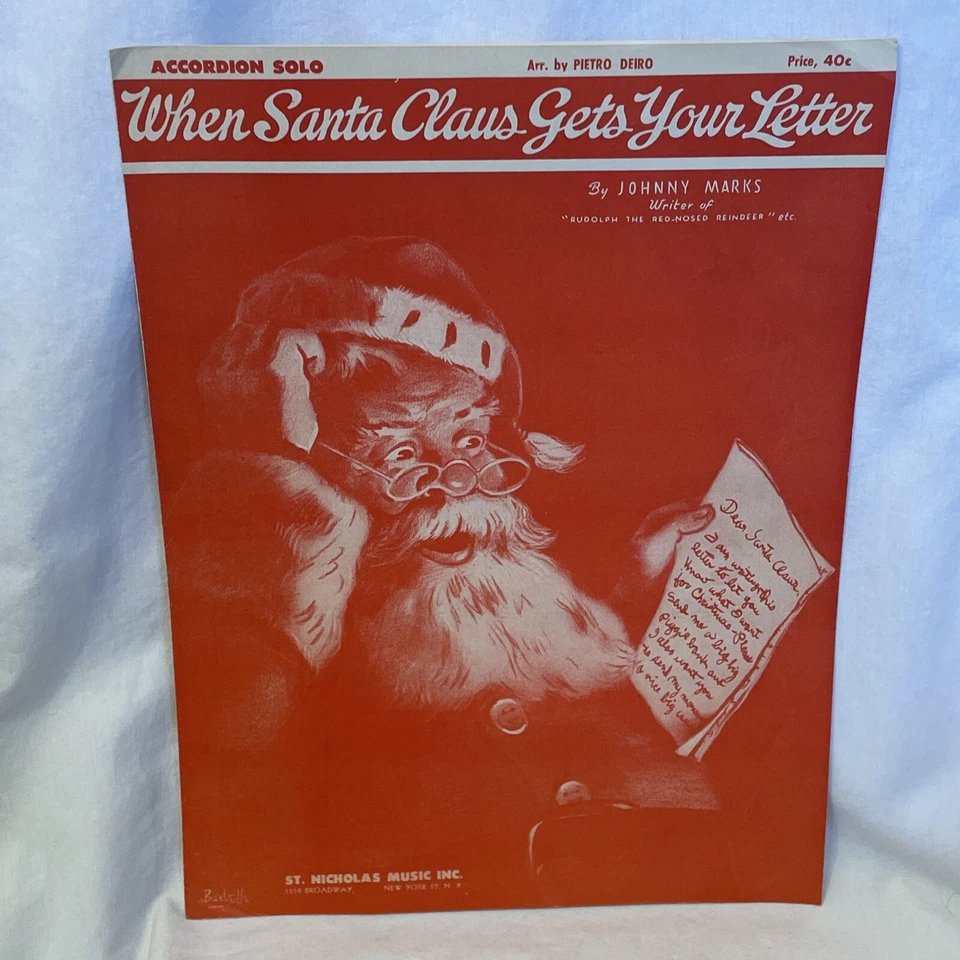 Acordeón When Santa Claus Gets Your Letter 1951 música de San Nicolás Foto 2 de 4