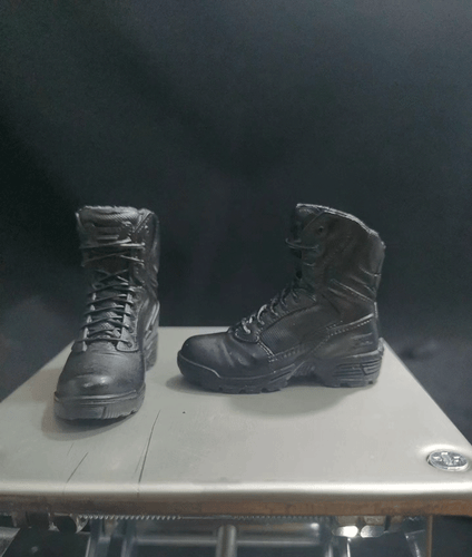 Zapatos de surco liso de soldado 1/6 modelo para figura de acción de 12 - Imagen 2 de 3