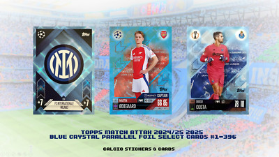 Topps Match Attax 2024/25 2025 Blue Crystal Parallel Foil Karten auswählen #1-396