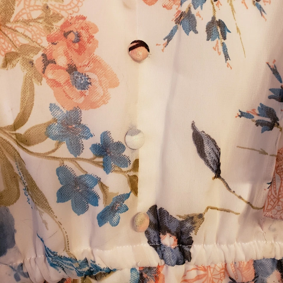 Vestido Floral Lapis Anthropologie Primavera Boho Gitano Romántico Transparente Para Mujer Grande Foto 3 de 4