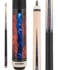 Action ACT152 Fractal Pool Cue - Maple w/ Burl  Blue Points