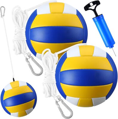2 Pcs Tether Balls and Rope Set Soft Replacement Tetherball with Ball Pump for