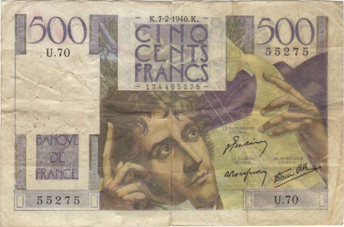 1946 500 FRANCS FRANCE FRENCH CURRENCY BANKNOTE NOTE MONEY BANK BILL CASH  EUROPE | eBay