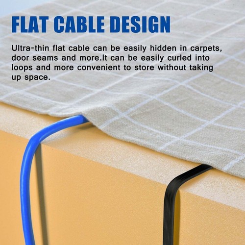 SF Cable Cat6 U/FTP 30AWG Flat Ethernet Network Cable Black - Picture 5 of 14
