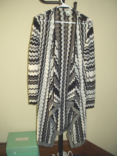 Women's NEIMAN MARCUS Exclusive Long Zig Zag Open Duster - Medium