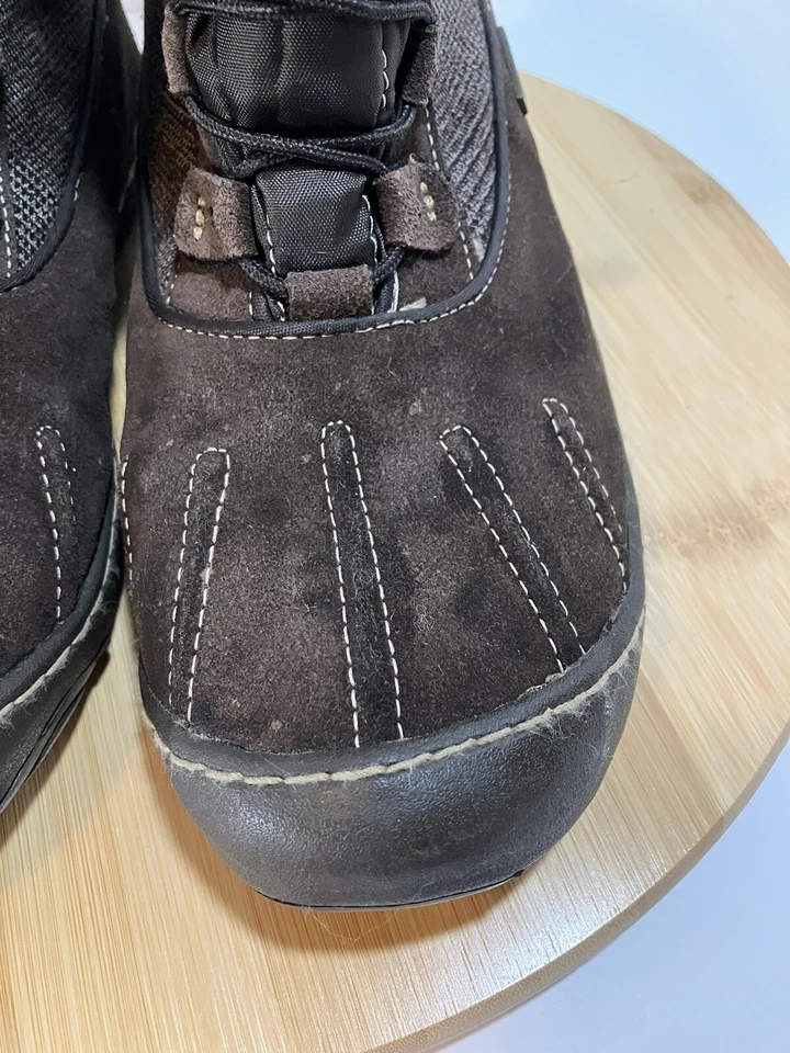 WOOLRICH Mujer MARRÓN CUADROS Cuero Impermeable Sherpa Forrado Botas Talla 9 M Foto 4 de 4