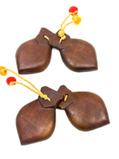 VINTAGE CASTANETS HAND CARVED WOOD "HAVANA" Musical Percussion Instrument CUBA