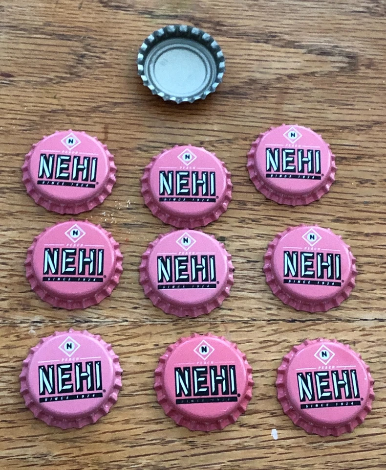 Nehi Soda Caps Vintage Original Lote Juego de 10 Botella Dr. Pepper Rosa Melocotón Años 80 Foto 4 de 4