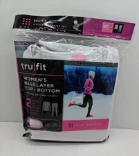 Trufit Women's Base Layer Top + Bottom - Comfort Brushed Fabric - Medium
