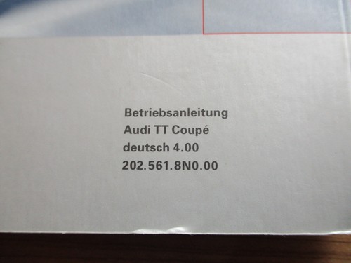 Betriebsanleitung Bedienungsanleitung AUDI TT 8N 1.8T Coupe 2025618N000 - Picture 5 of 5