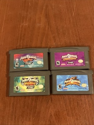 Lot Of 4 Nintendo GBA Power Rangers Gsme Spd Ninja Storm Wild Force Dino Thunder