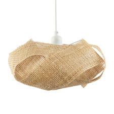 Modern Designer Natural Brown Woven Rattan Pendant Lighting Shade by Happy Ho...