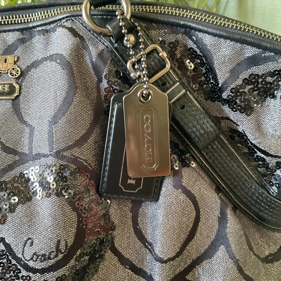 Cartera vintage COACH Madison lentejuelas OP Art Sophia usada en excelente estado Foto 3 de 4