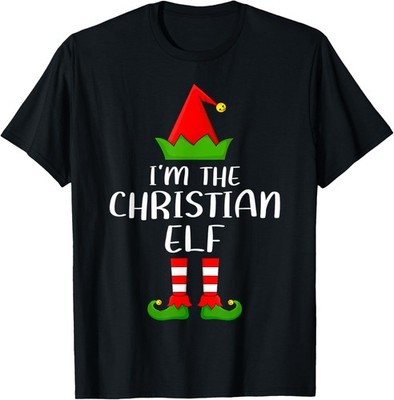 Funny Matching Family I'm The Christian Elf Christmas T-Shirt
