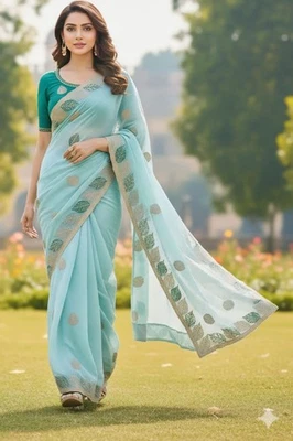 BRIDAL GALLERY Designer Sari Bollywood Seide Saree Bluse South Indische Braut Ethnisch Fertige