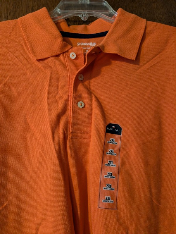 Men's Polo Golf Shirt NWT 2XL Short Sleeve, Long, Big &Tall St Johns Bay Cotton
