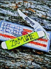 Case '13 Awesome Rare 1 Of 150 Zombie Green Russlock Scrimshaw by Renowned Case 