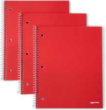 Amazon Basics 4X4 Graph Ruled Spiral Notebook, Poly Cover, 100 Sheets, 9" X 11",