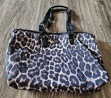 Coach Leopard Print Cargo Tote Zip Bag Shoulder Strap Satin Ocelot