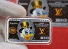 ‼️Scrooge McDuck Louis Vuitton Disney $100 Bill 1 oz. CoLoR .999 Fine Silver Bar