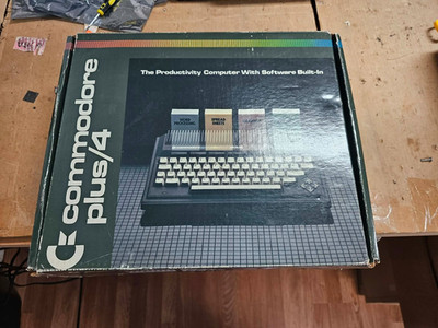 Vintage Retro COMPLETE Vintage Commodore Plus 4 Computer With Box & Accessories