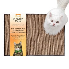 Jute Cat Litter Trapping Mat 24" x 36" - Catches Litter Mess Protects Floors