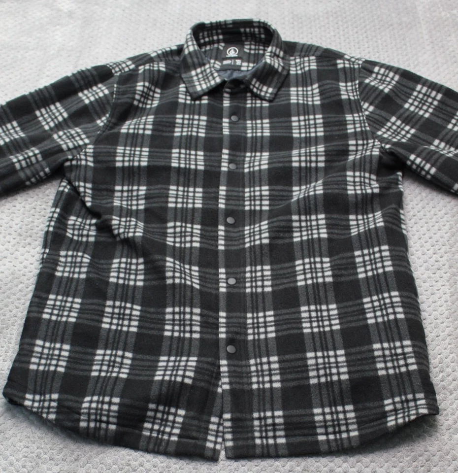 Chaqueta Volcom para Hombres Negra Gris Forrada a Cuadros Frontal A0832202 Foto 2 de 4