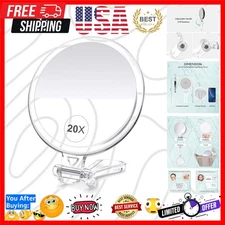 20X Magnifying Home Mirror, Round 5'' Handle for Travel, Double-Sided 1X/20X,...