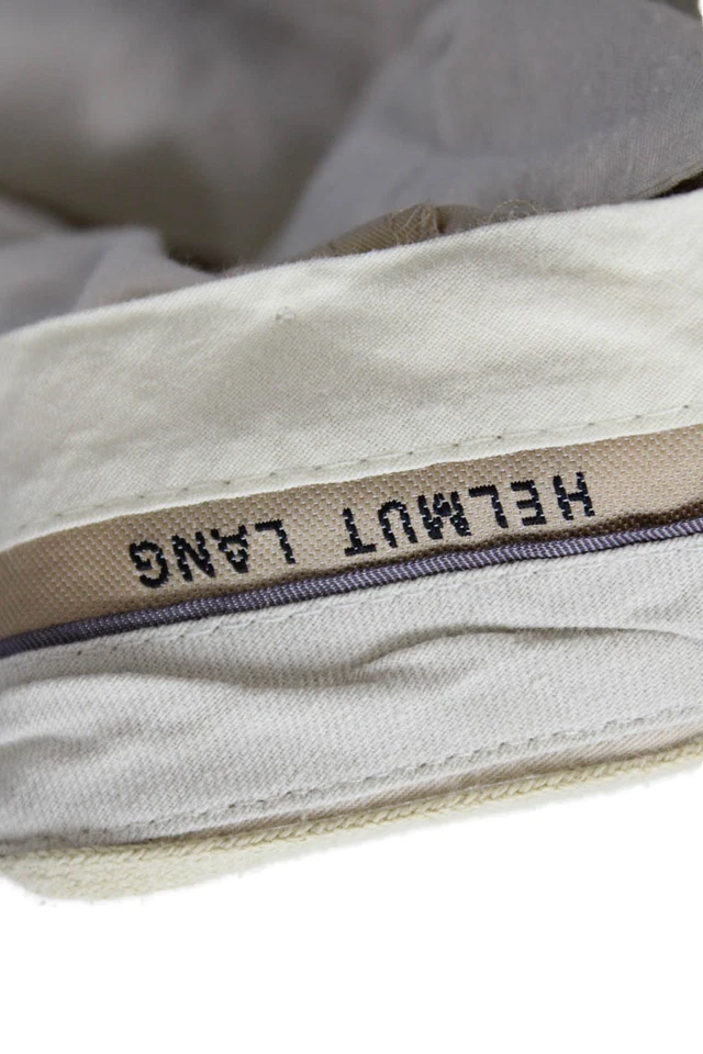 Pantalones informales Helmut Lang para hombre de algodón de piernas rectas beige liso talla 56 Foto 4 de 4