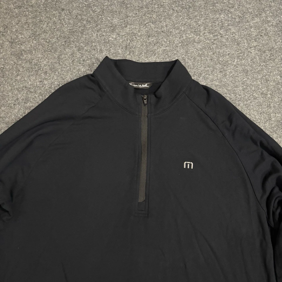 Travis Mathew 1/4 Zip Sweater Mens XL Golf Pullover Casual Black - Image 3 of 4