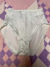 Cupid Brief Panty XL White Silky Nylon  Spandex Cotton Gusset Granny Sissy