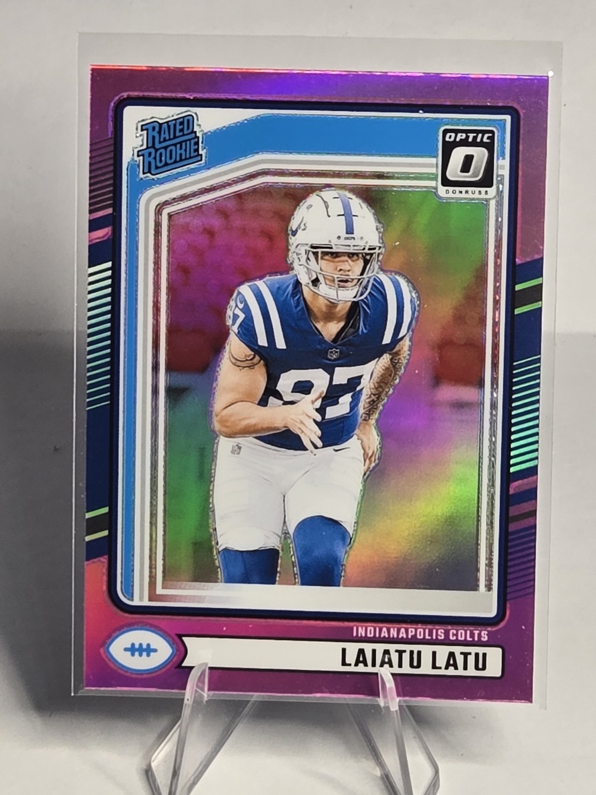 2024 Panini Donruss - Rated Rookie Laiatu Latu #311 Optic Preview Pink Prizm...